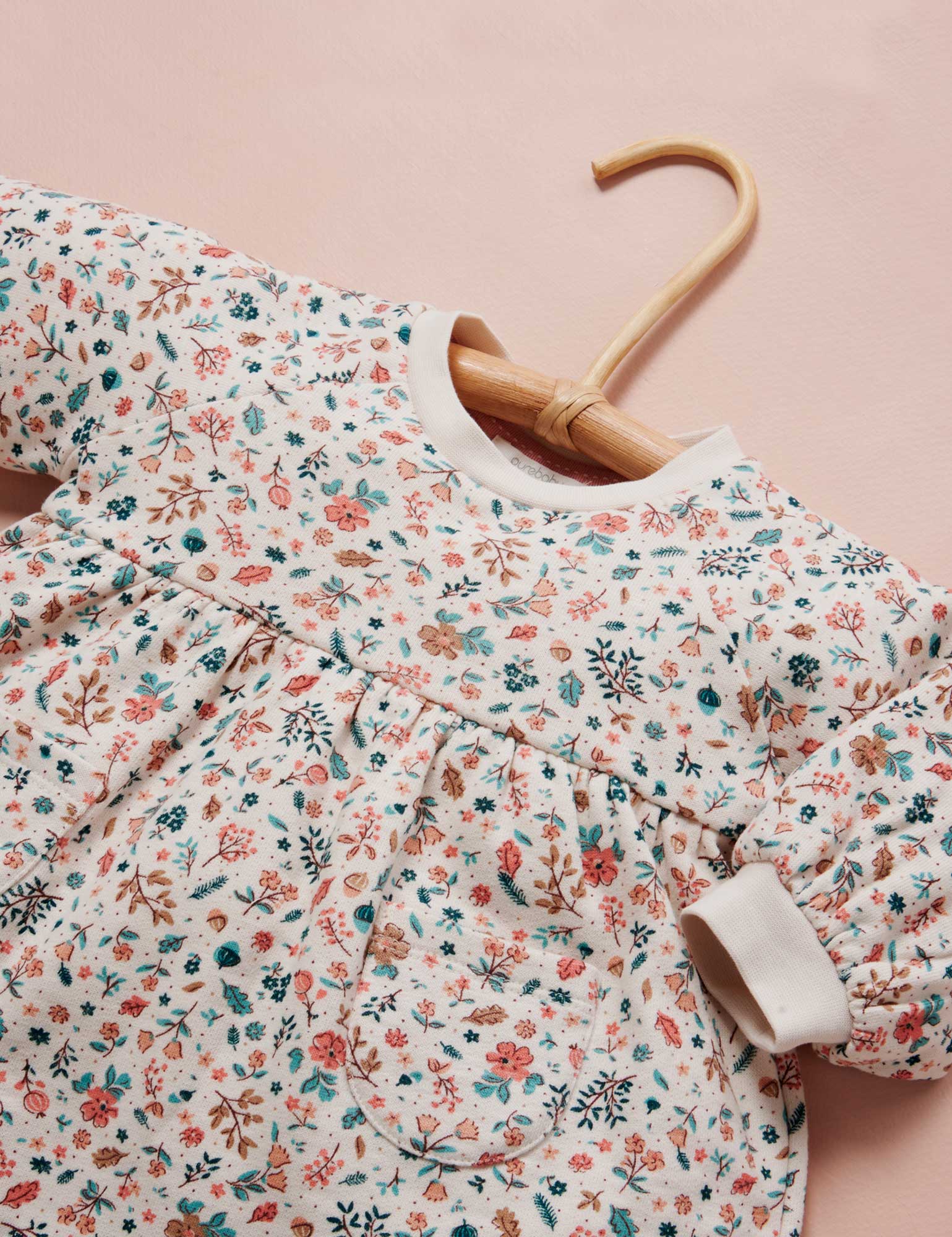 Fleece Dress - Leafy Print