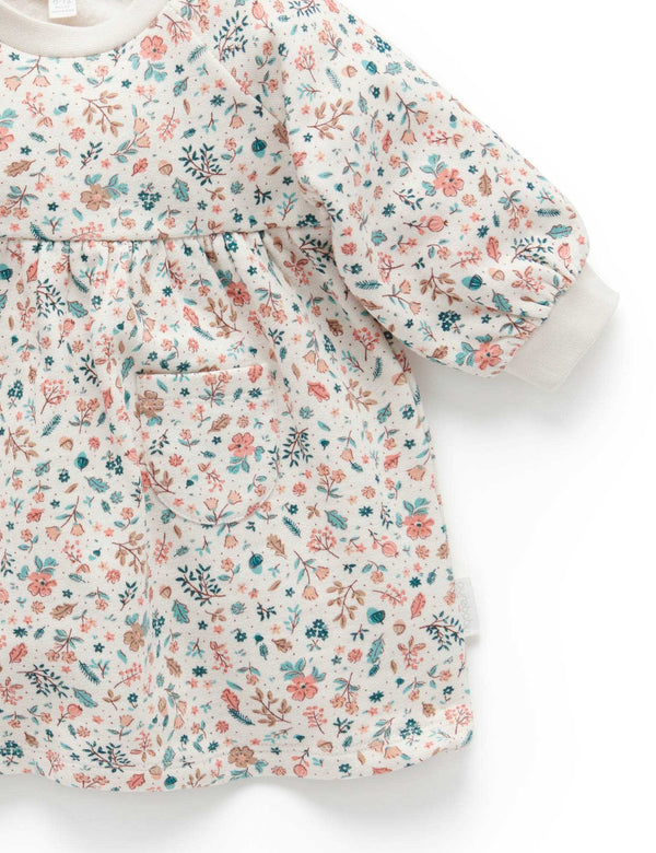 Fleece Dress - Leafy Print