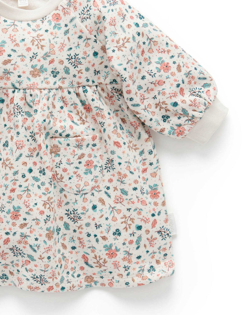 Fleece Dress - Leafy Print