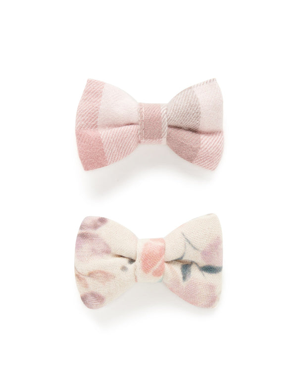 Bow Hairclips - Winding Trail Print