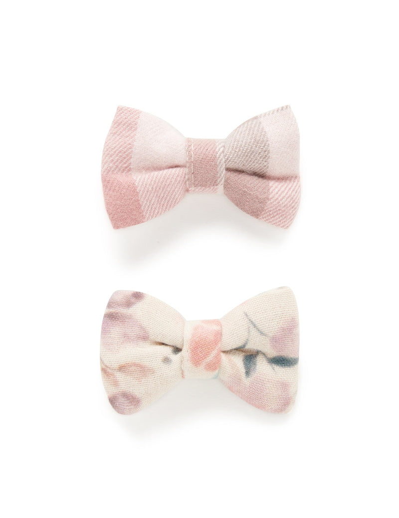 Bow Hairclips - Winding Trail Print