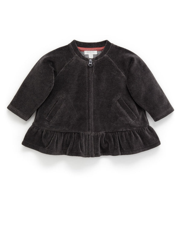 Velour Jacket - Charcoal Melange