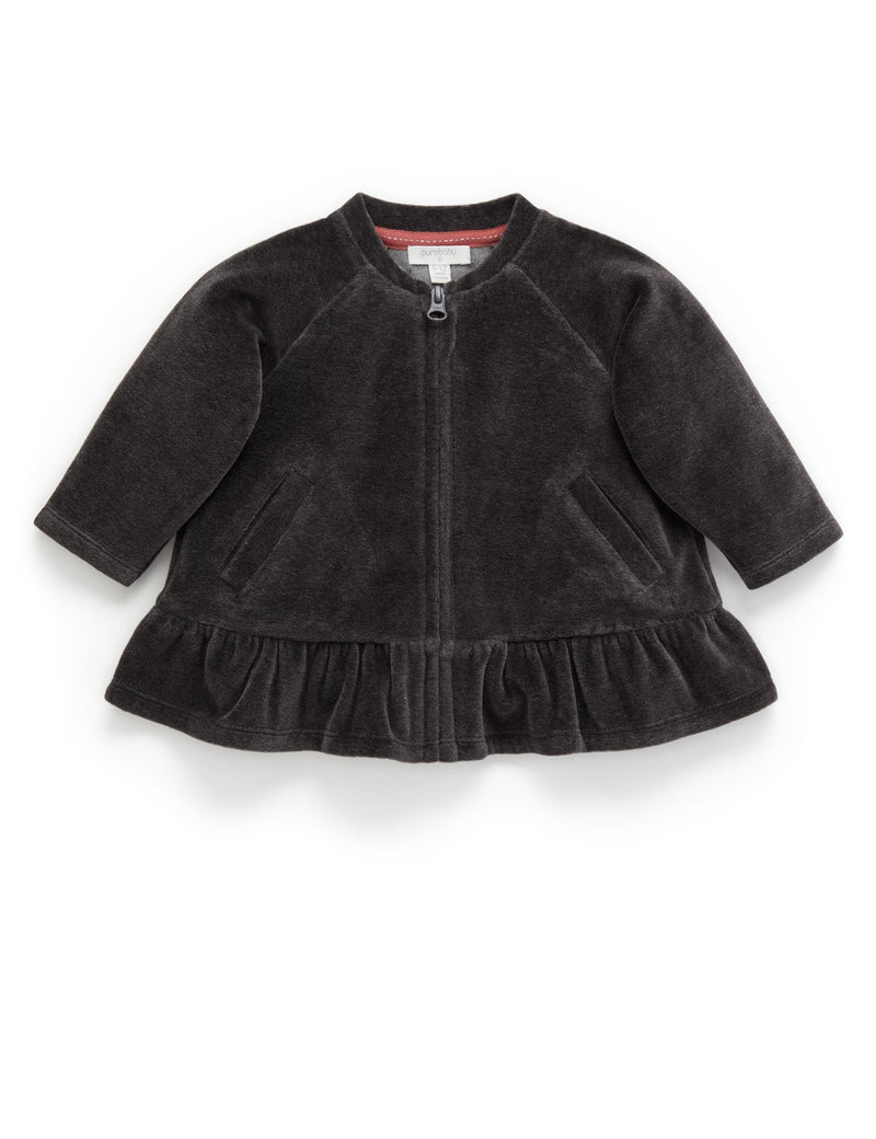 Velour Jacket - Charcoal Melange