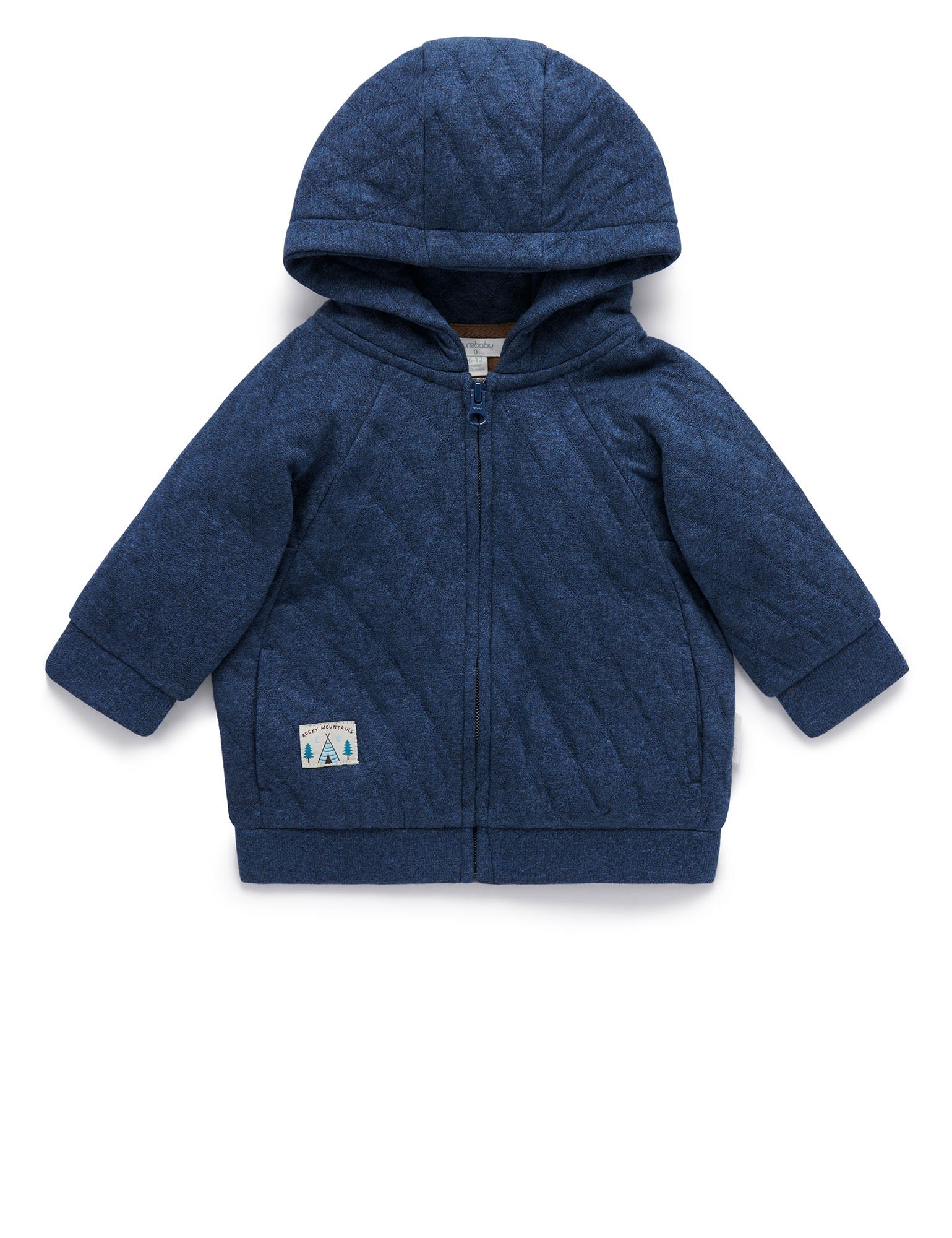 Quilted Hoodie - Indigo/Acorn Melange