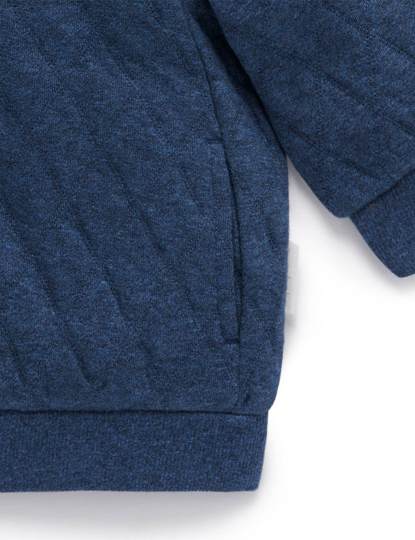 Quilted Hoodie - Indigo/Acorn Melange