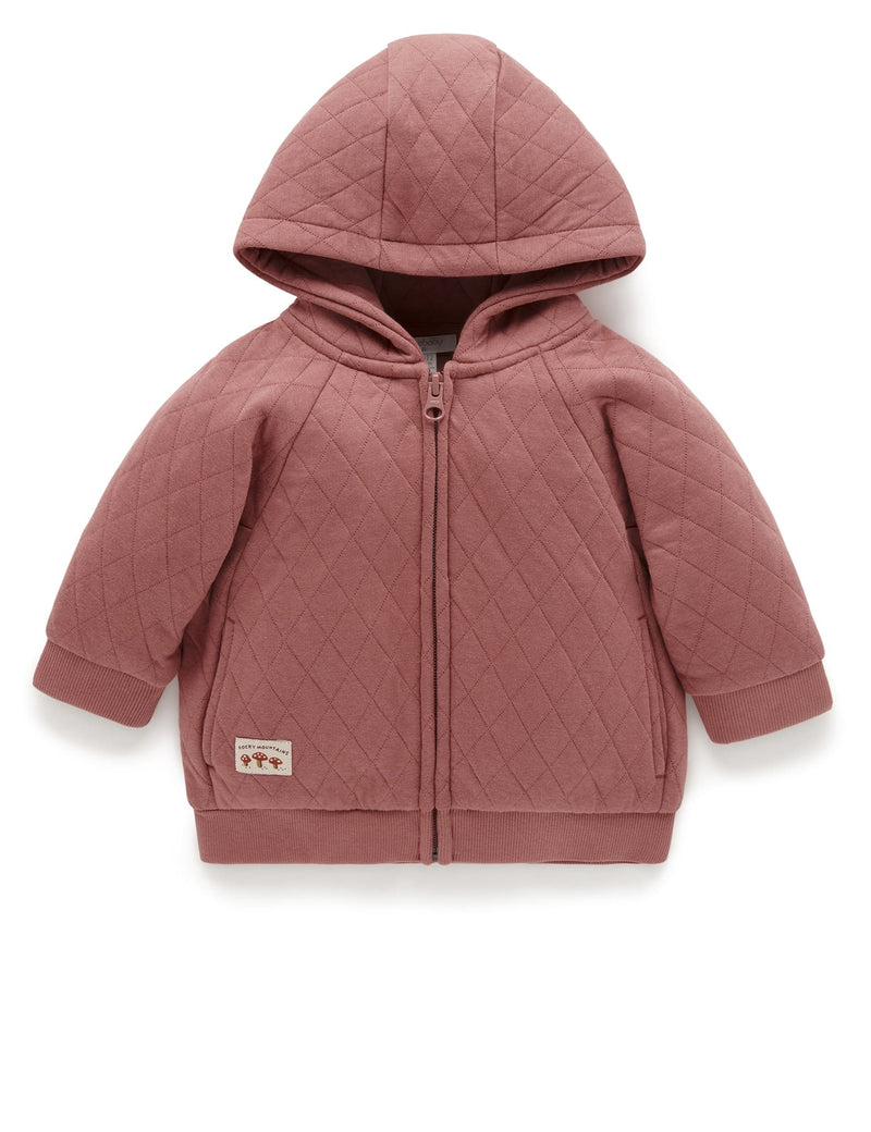 Quilted Hoodie - Prune