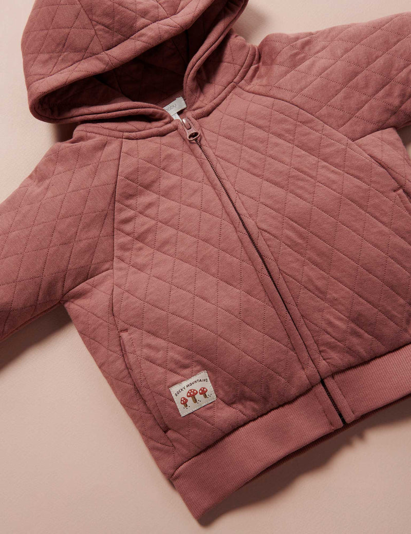 Quilted Hoodie - Prune