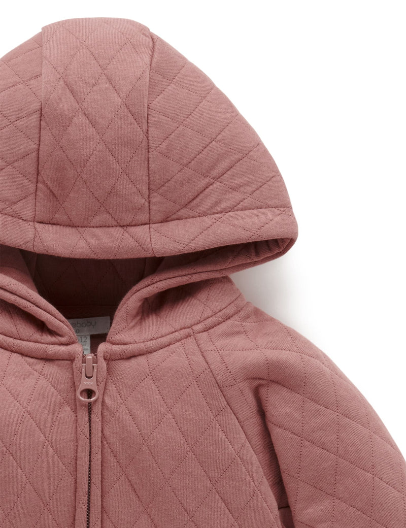 Quilted Hoodie - Prune