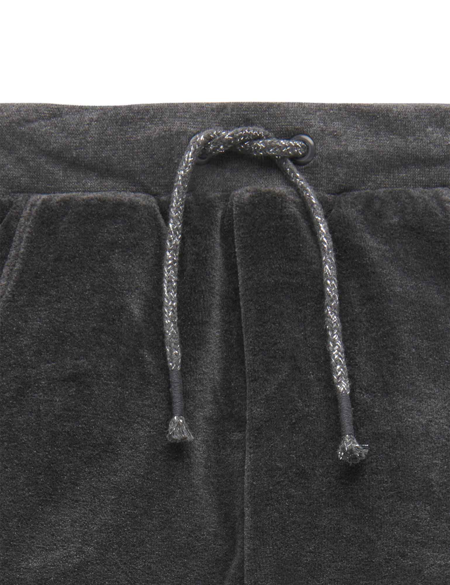 Velour Slouchy Pants - Charcoal Melange