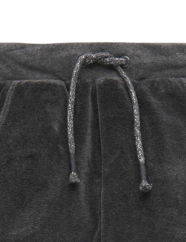 Velour Slouchy Pants - Charcoal Melange