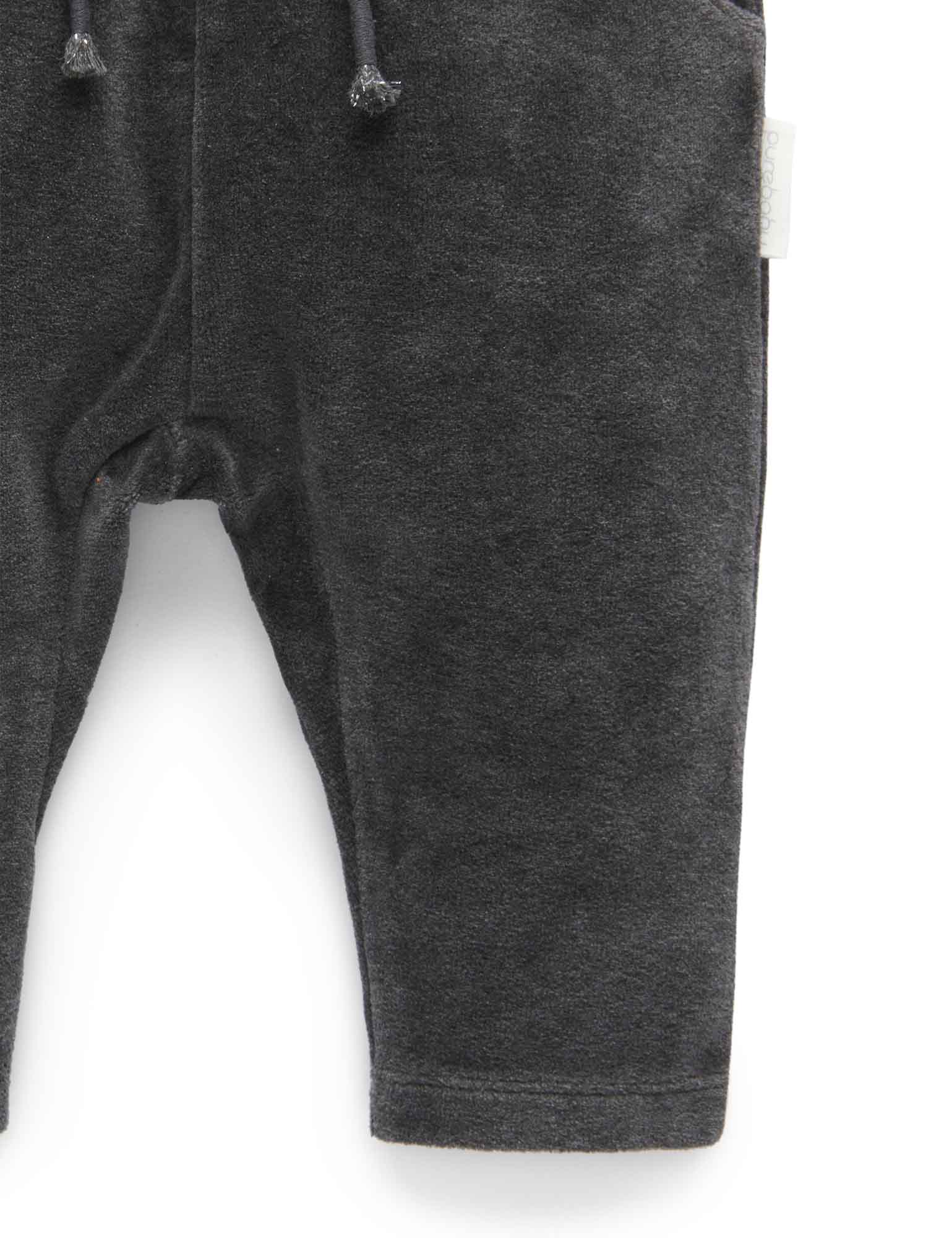 Velour Slouchy Pants - Charcoal Melange