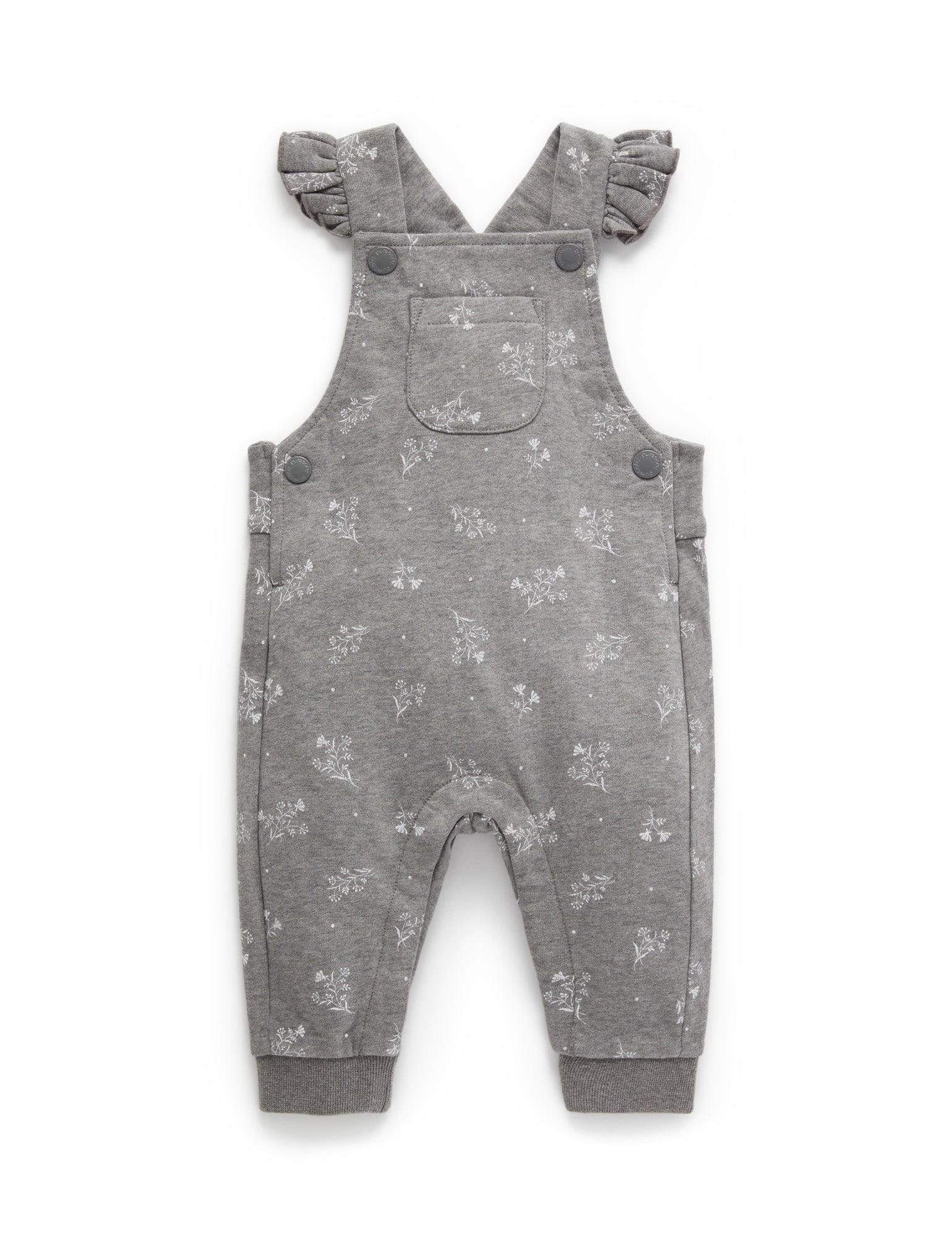 Cosy Fleece Overalls - Smoke Snow Drop Print