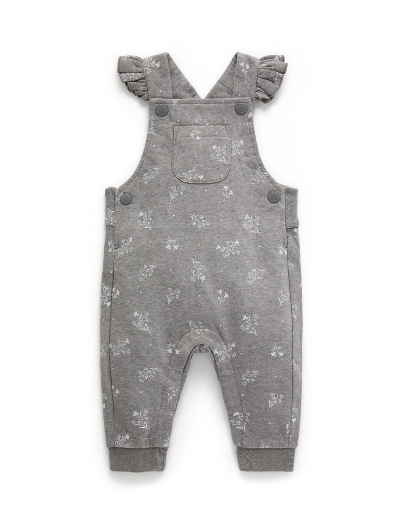 Cosy Fleece Overalls - Smoke Snow Drop Print
