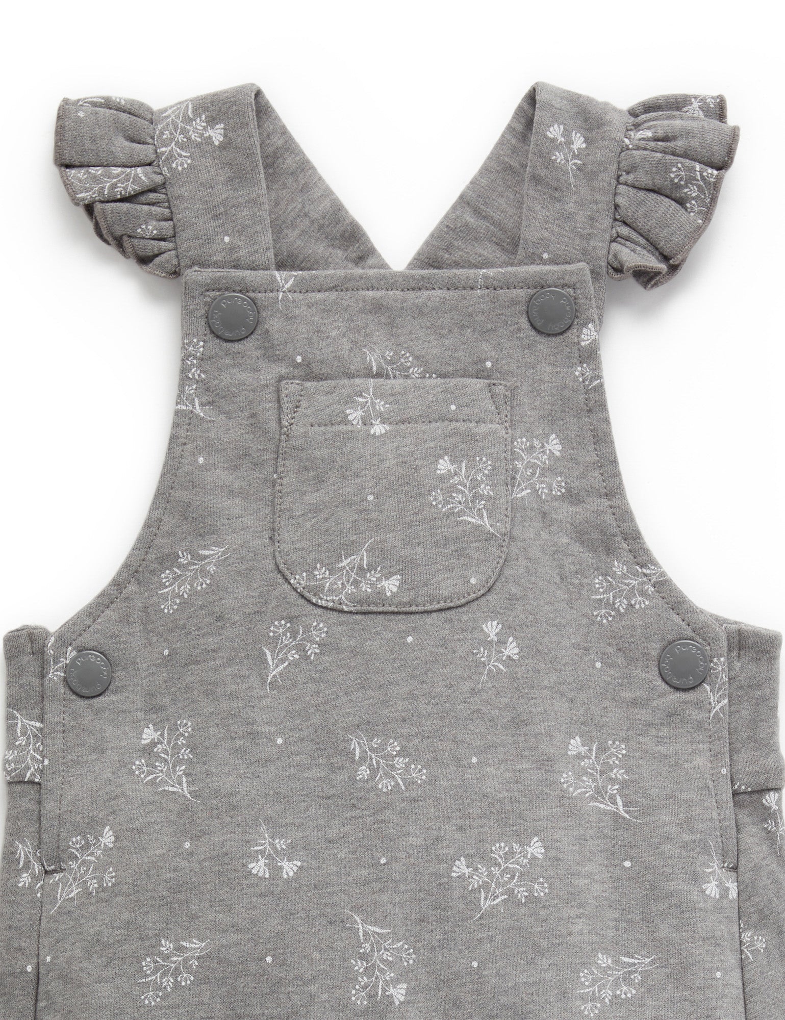 Cosy Fleece Overalls - Smoke Snow Drop Print