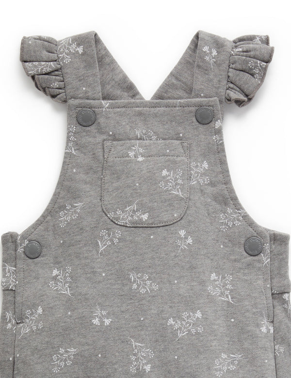 Cosy Fleece Overalls - Smoke Snow Drop Print