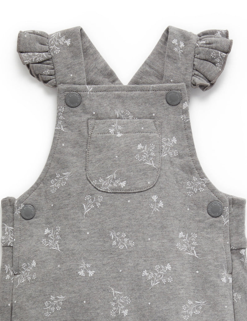 Cosy Fleece Overalls - Smoke Snow Drop Print