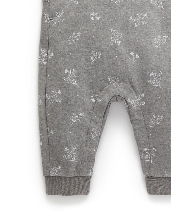 Cosy Fleece Overalls - Smoke Snow Drop Print