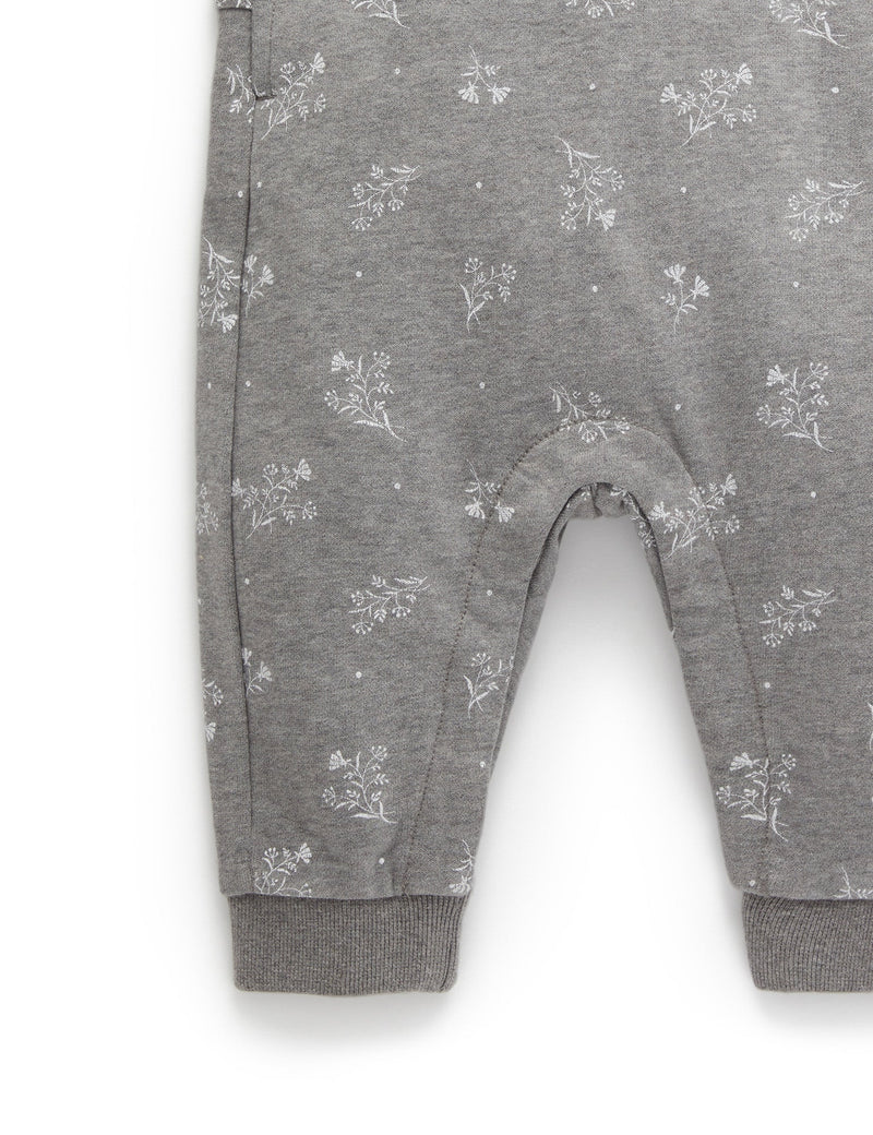 Cosy Fleece Overalls - Smoke Snow Drop Print
