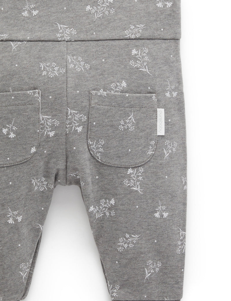 Cosy Fleece Overalls - Smoke Snow Drop Print
