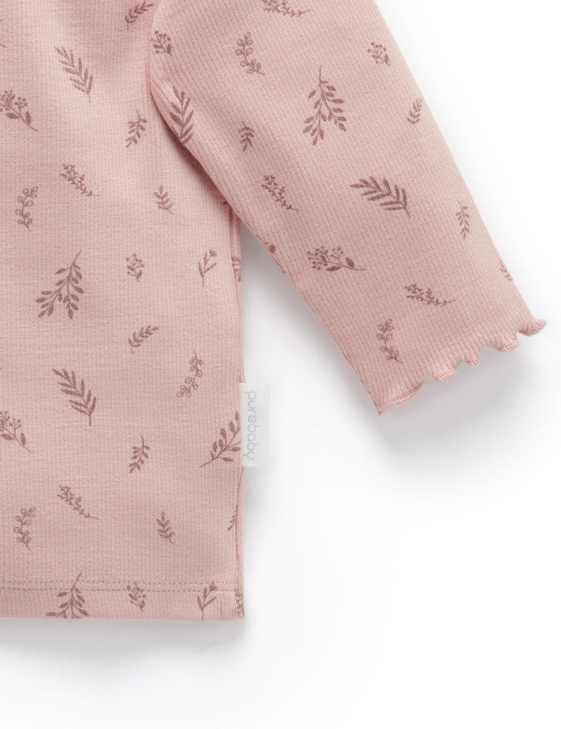 Thick Rib Top - Twig Print