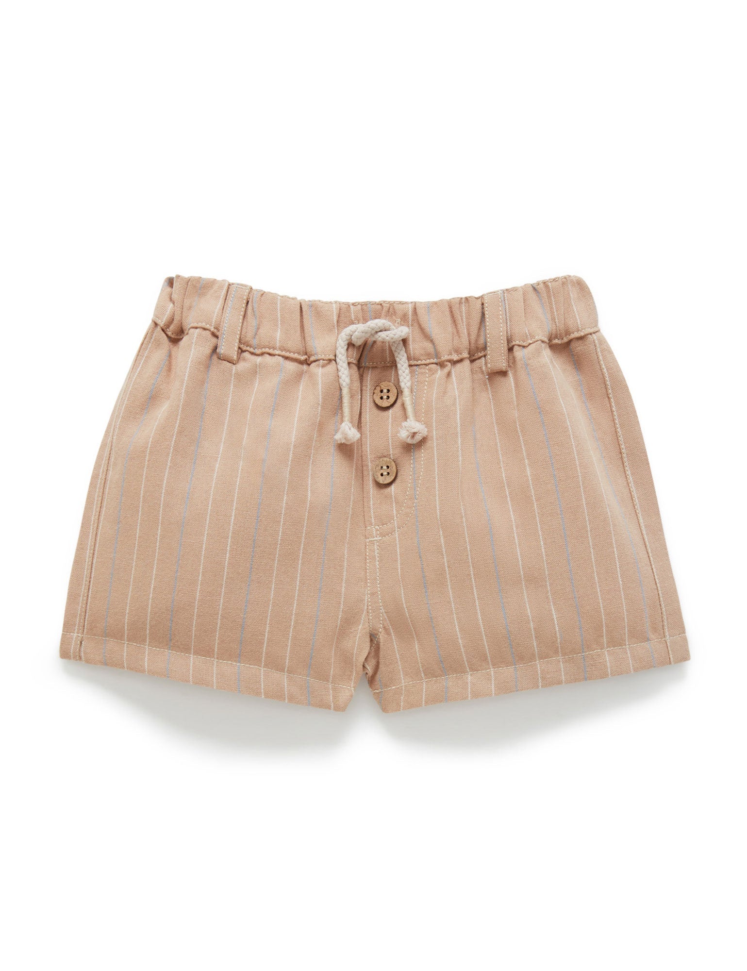 Pull on Shorts - Taupe Stripe