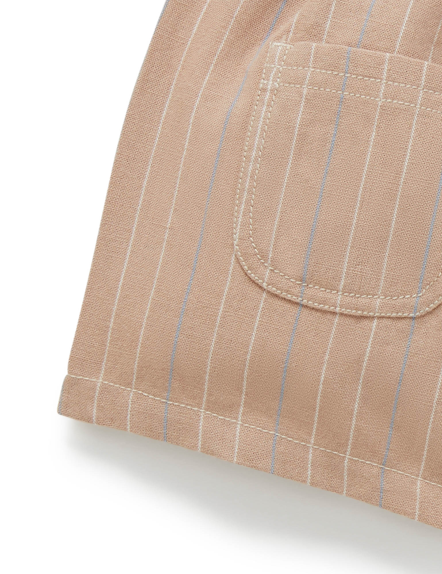 Pull on Shorts - Taupe Stripe