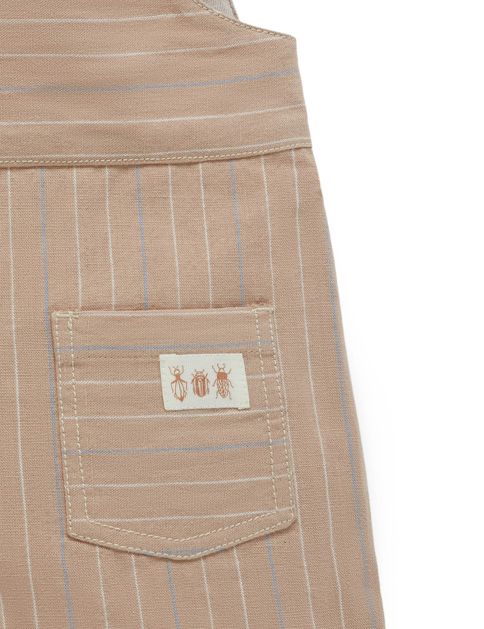 Linen Blend Overall - Taupe Stripe