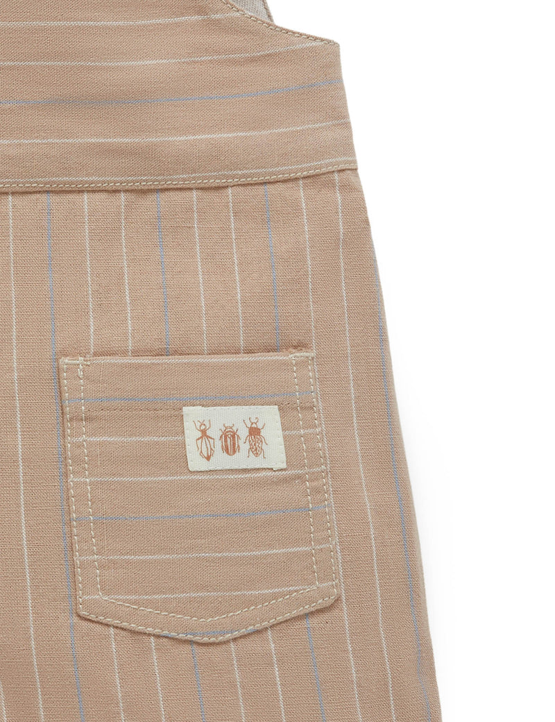 Linen Blend Overall - Taupe Stripe