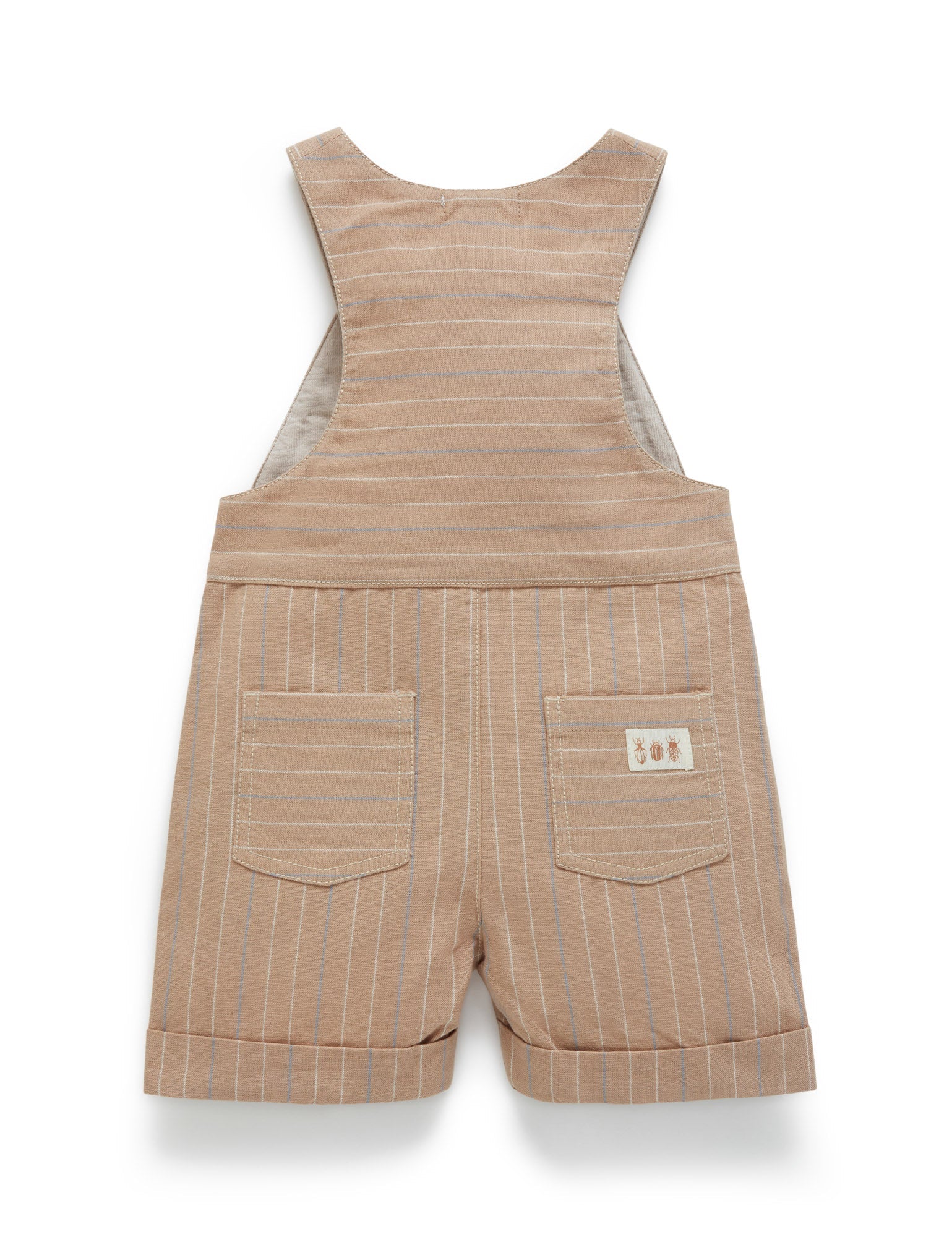 Linen Blend Overall - Taupe Stripe
