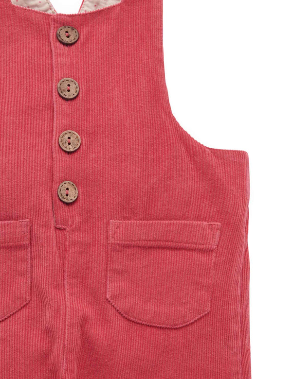 Woodland Corduroy Overall - Raspberry