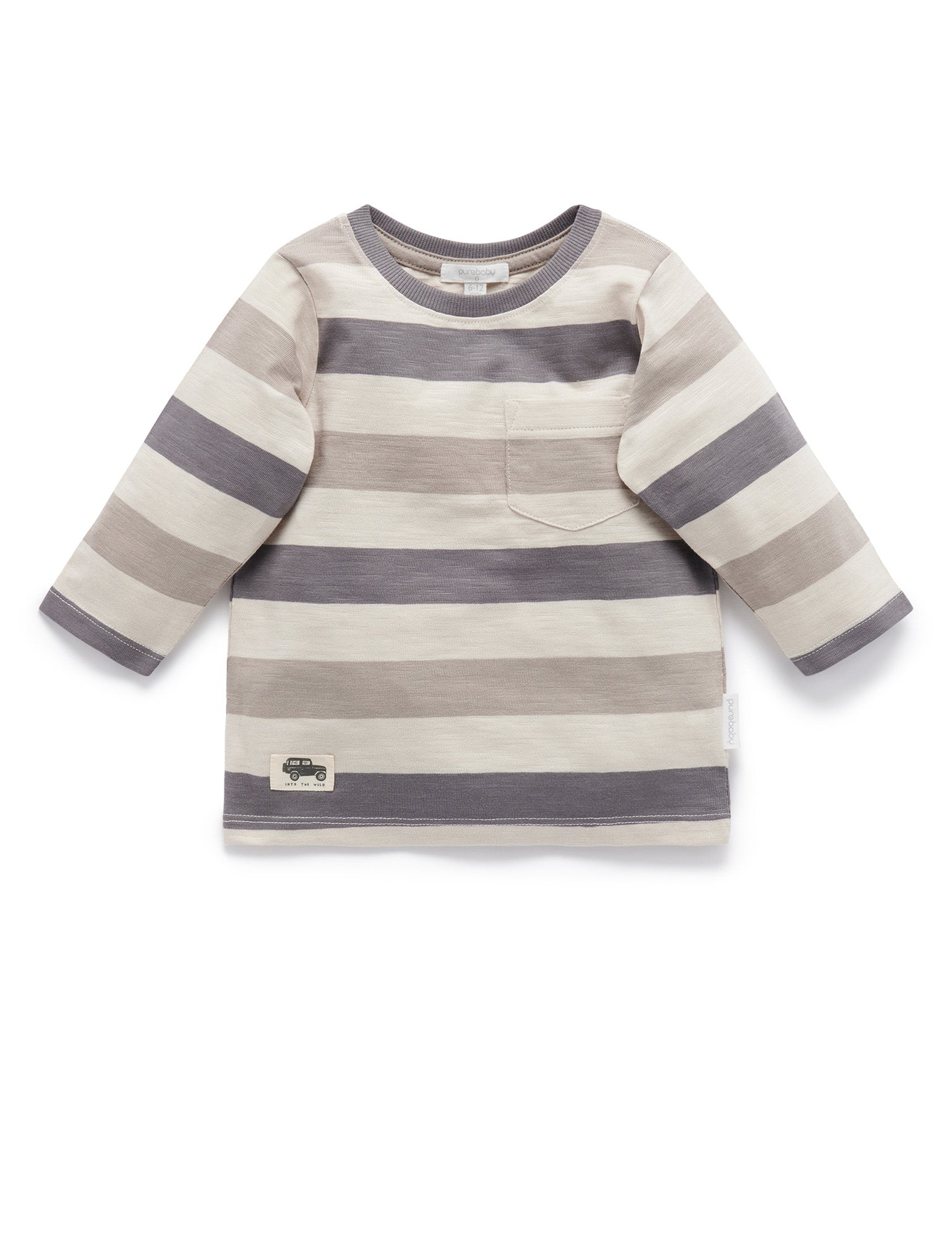 Road Trip Thick L/slv Tee - Stone Stripe