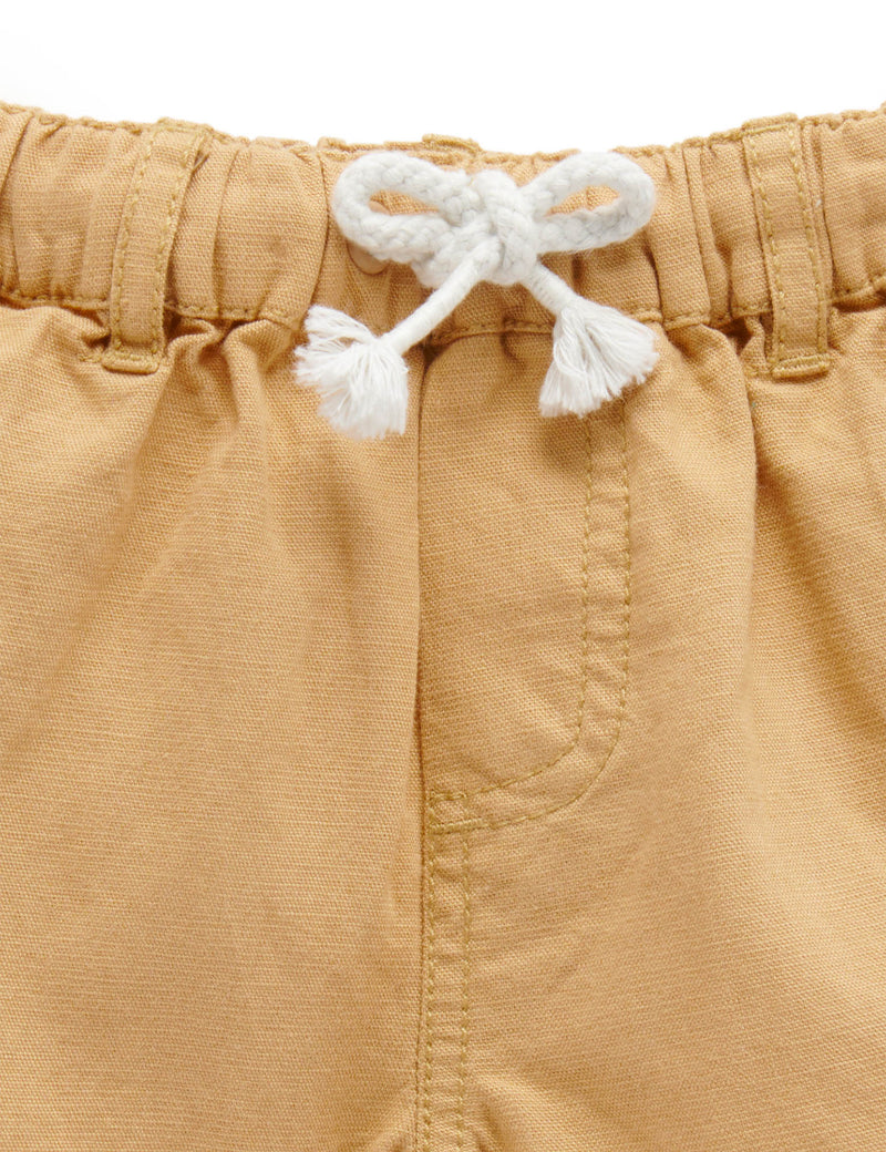 Linen Blend Shorts - Bronze