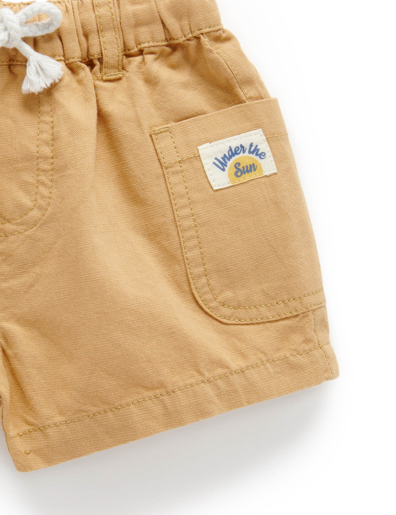Linen Blend Shorts - Bronze