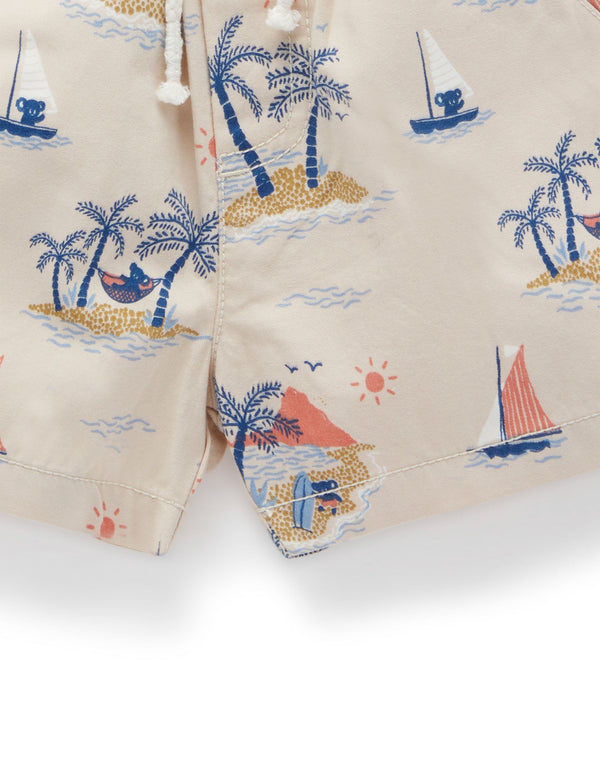 Island Pull on Shorts - Drifter Print