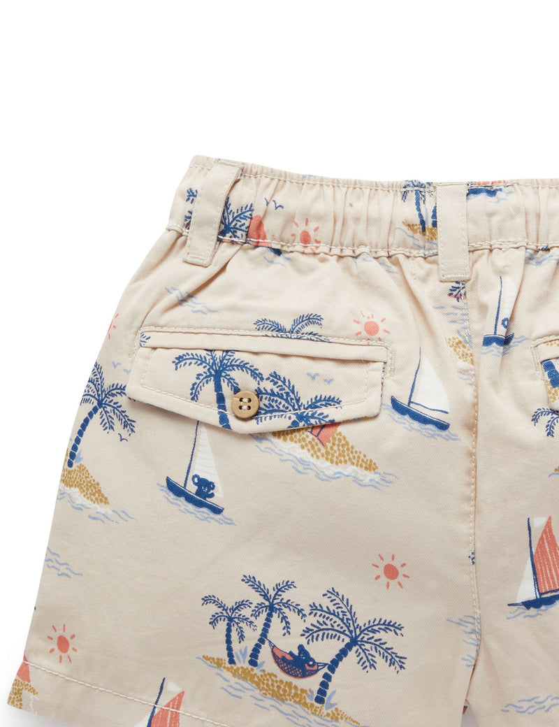 Island Pull on Shorts - Drifter Print
