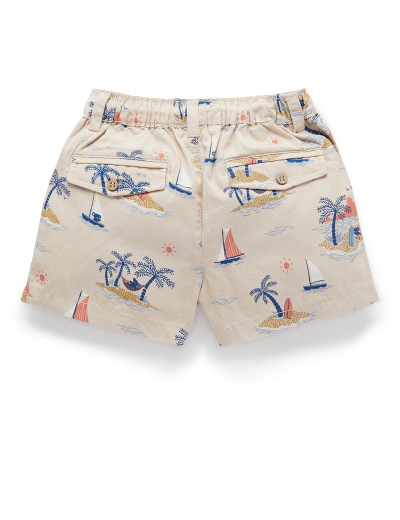 Island Pull on Shorts - Drifter Print