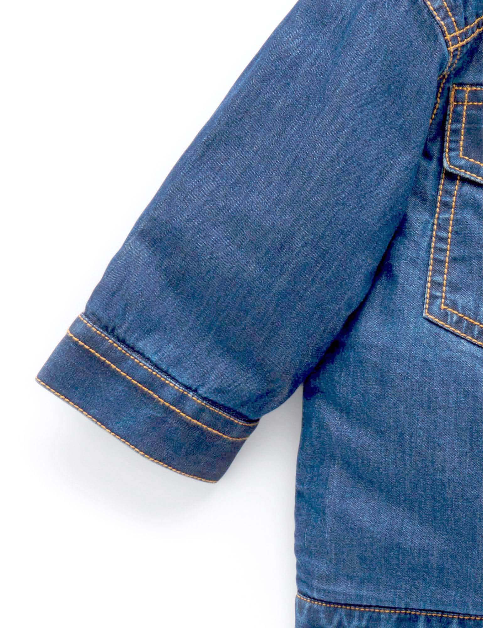Denim Relaxed Sherpa Jacket - Mid Denim