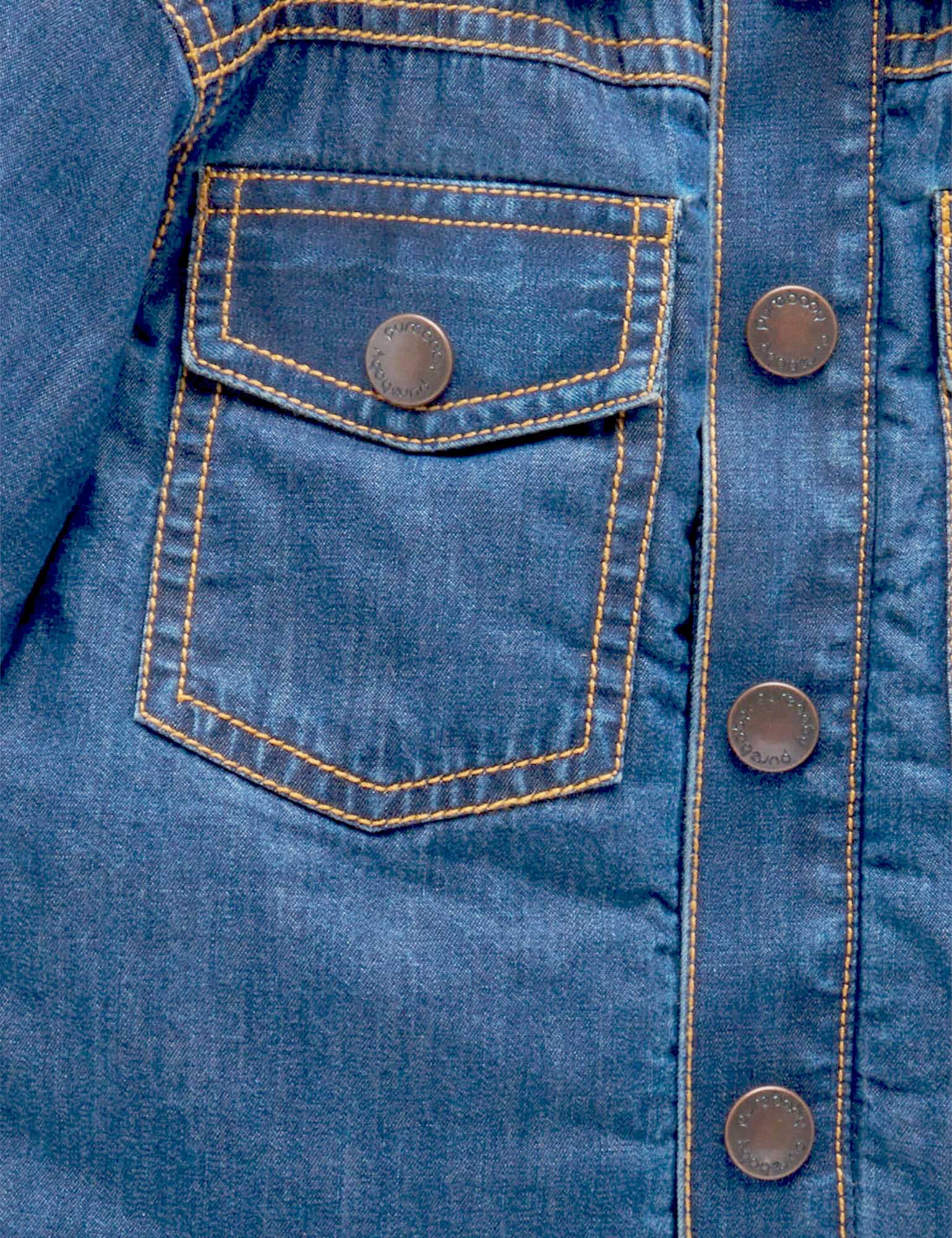 Denim Relaxed Sherpa Jacket - Mid Denim