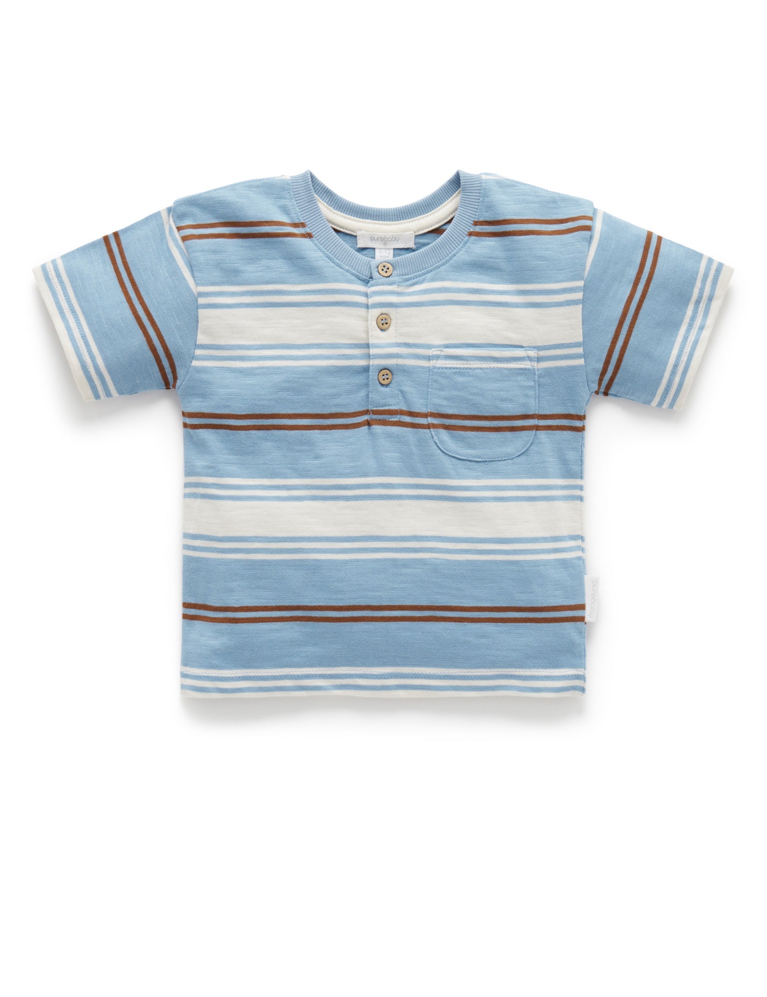 Striped Henley - Surf Stripe