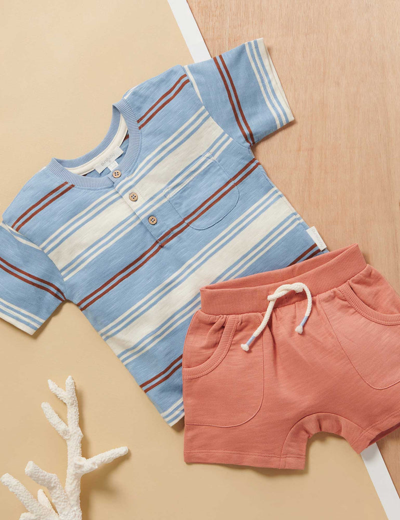 Striped Henley - Surf Stripe