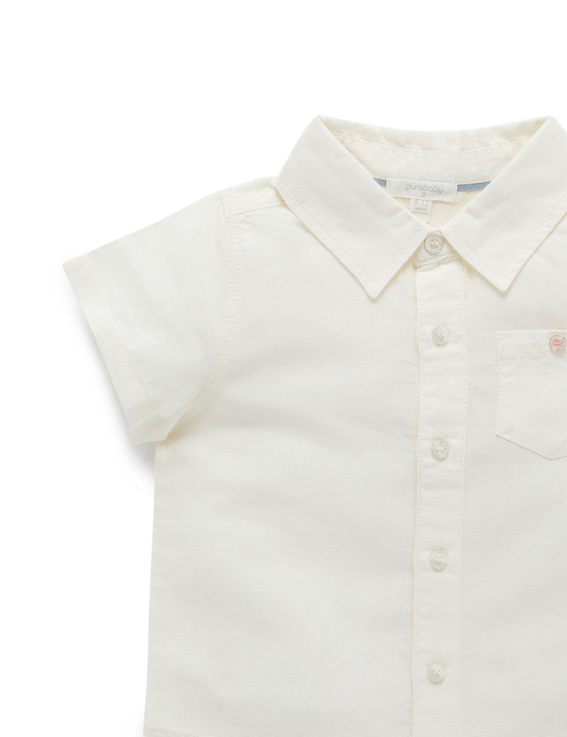 Linen Blend Shirt - Vintage Vanilla