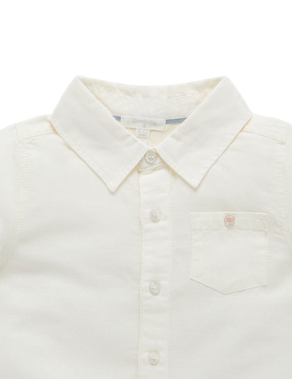 Linen Blend Shirt - Vintage Vanilla