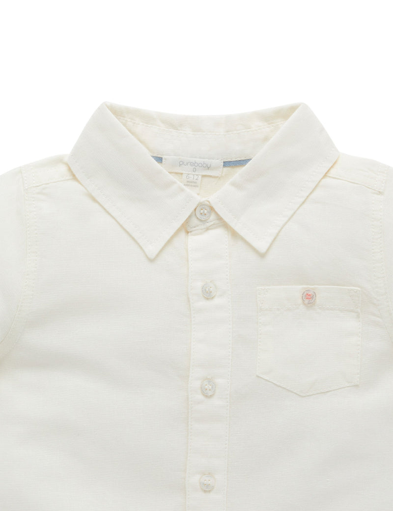 Linen Blend Shirt - Vintage Vanilla