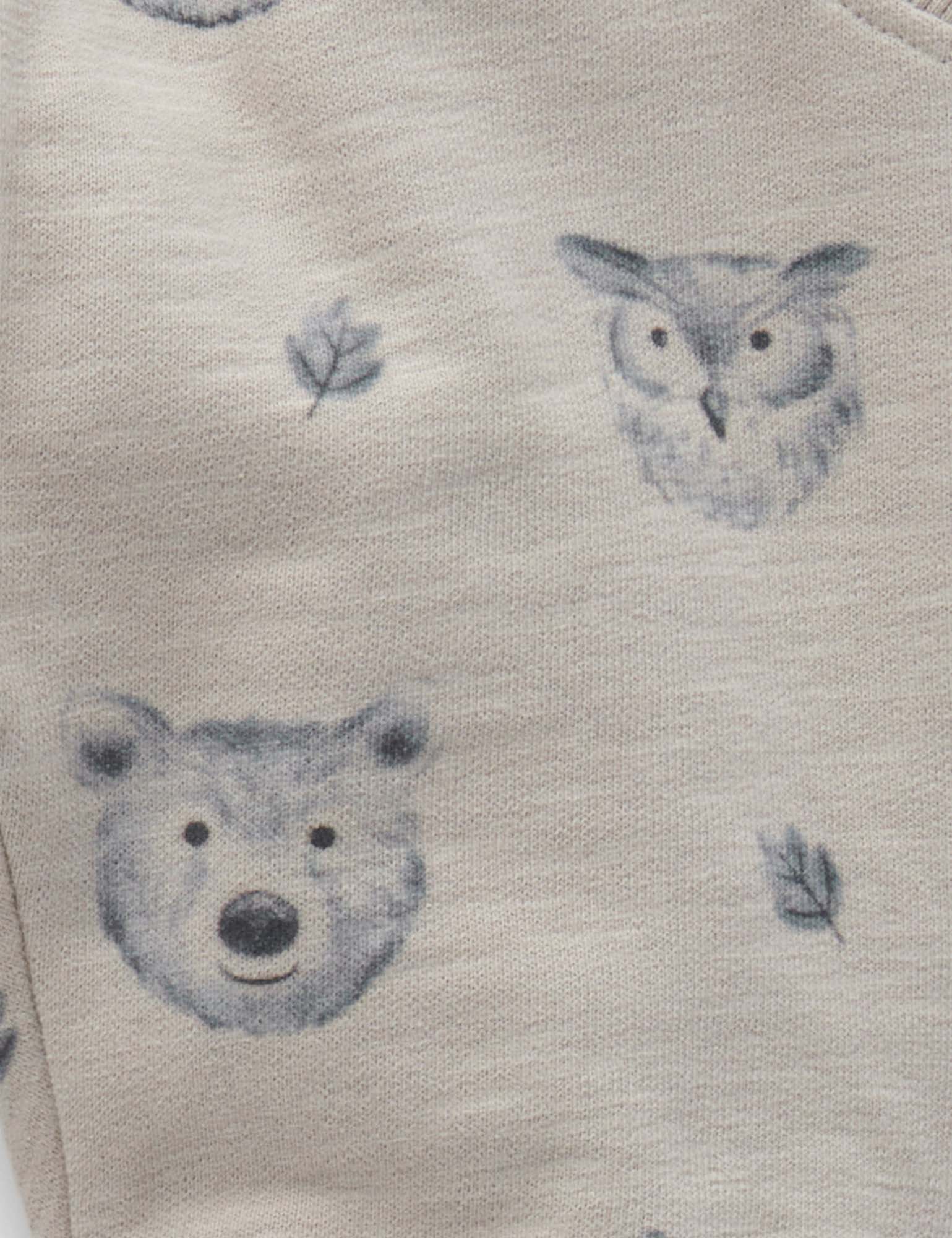 Slouchy Track Pants - Forest Faces Print