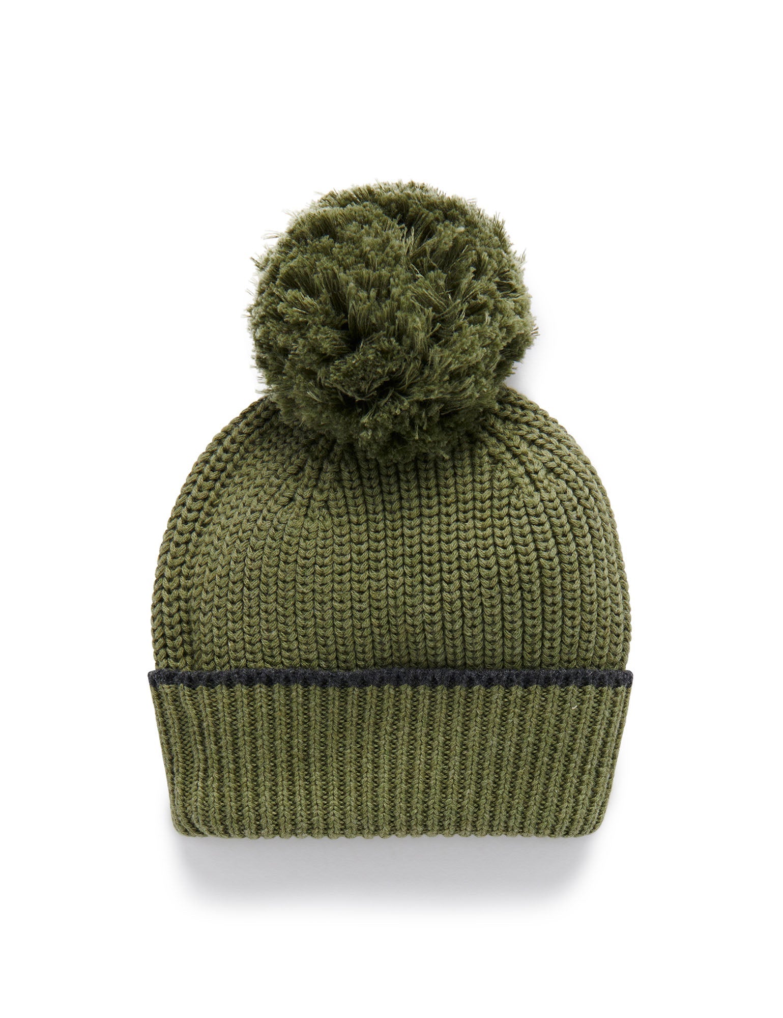 Fishermans Rib Beanie - Olive Melange