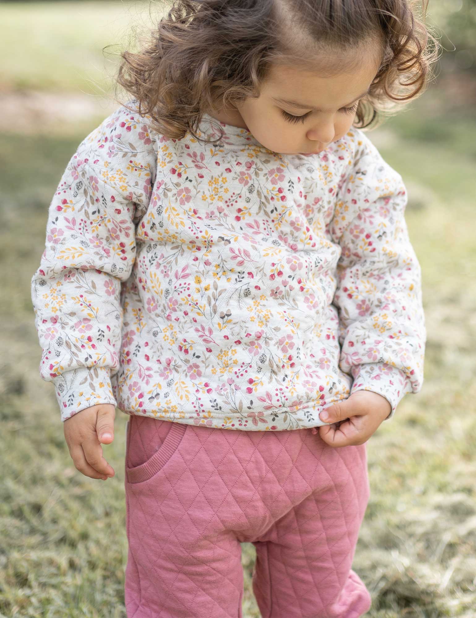 Quilted Windcheater - Winter floral pnt/Lavender mel
