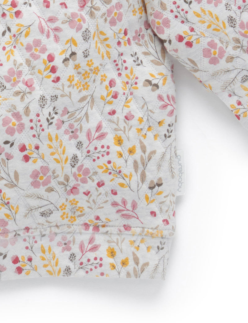 Quilted Windcheater - Winter floral pnt/Lavender mel