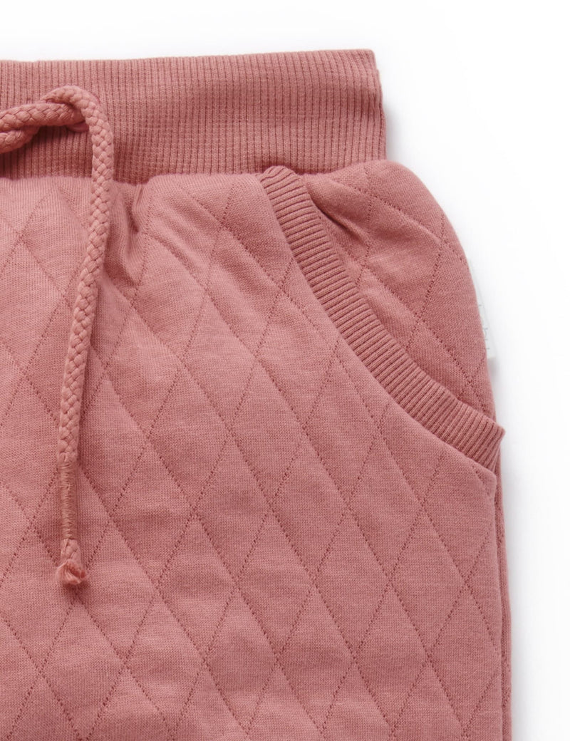 Quilted Track Pant - Plum