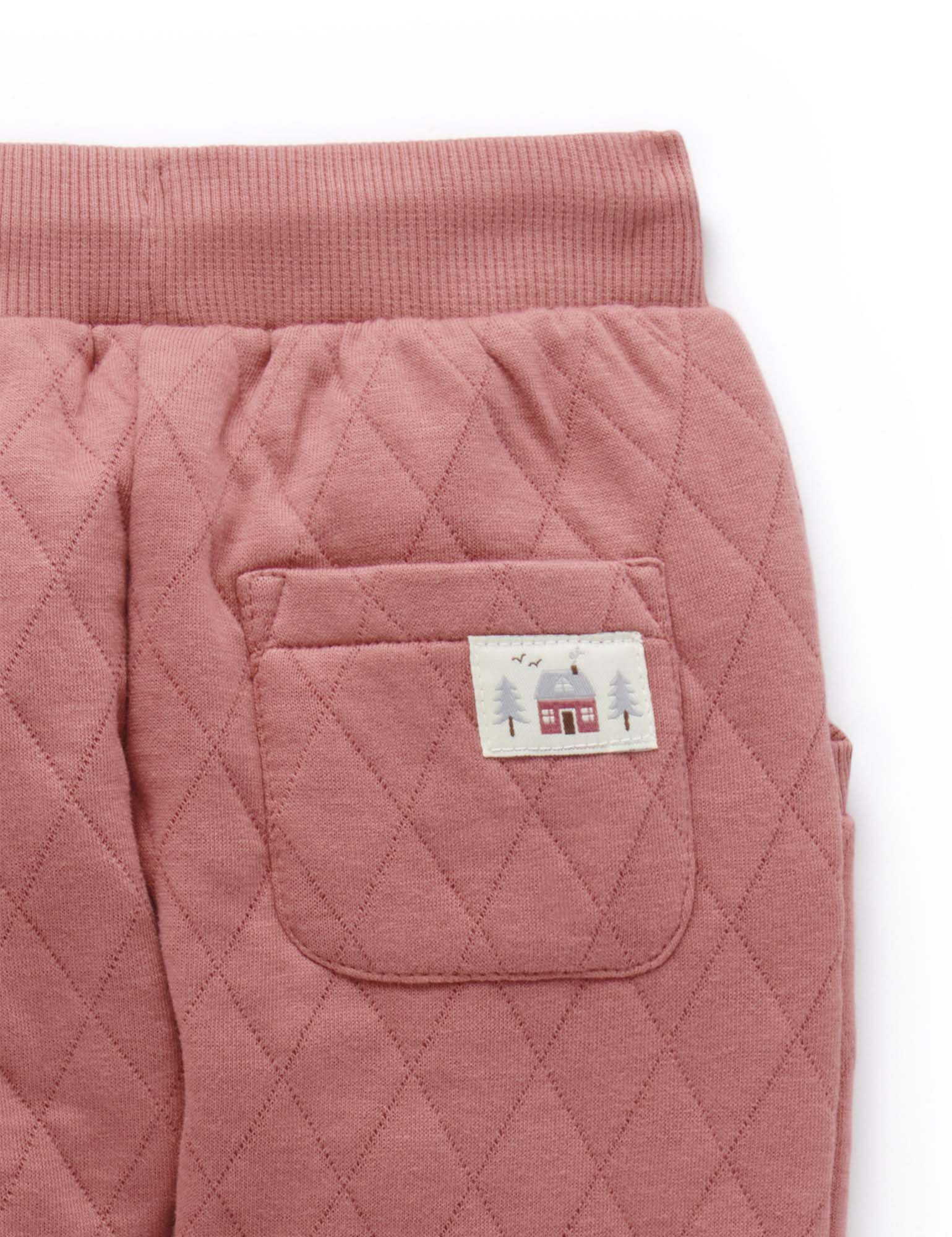 Quilted Track Pant - Plum