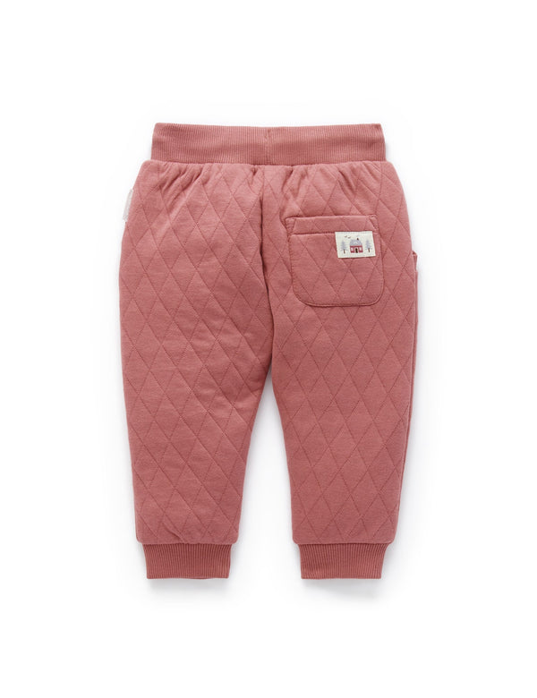 Quilted Track Pant - Plum